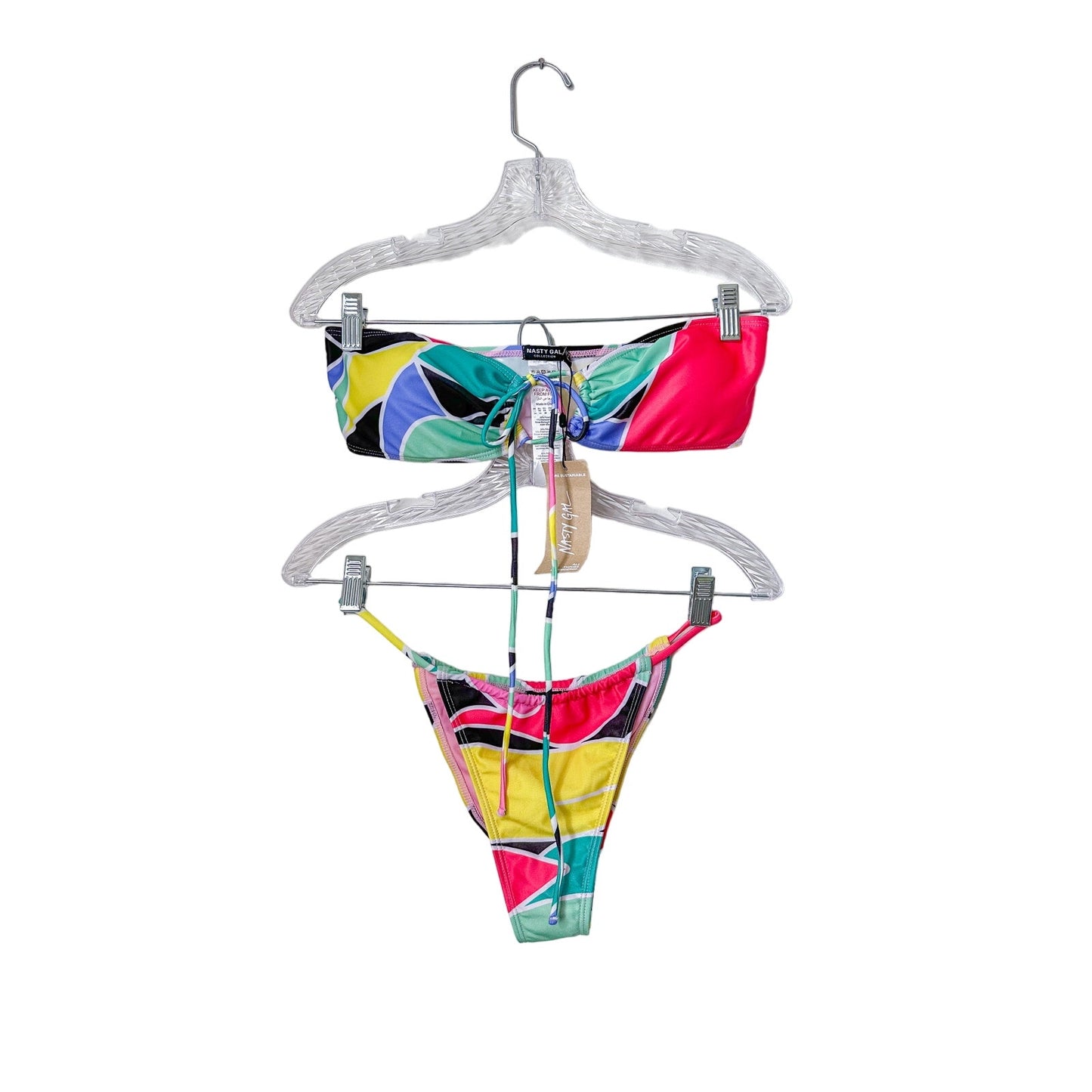 NWT Nasty Gal Abstract Swim Bikini Set, Size 10