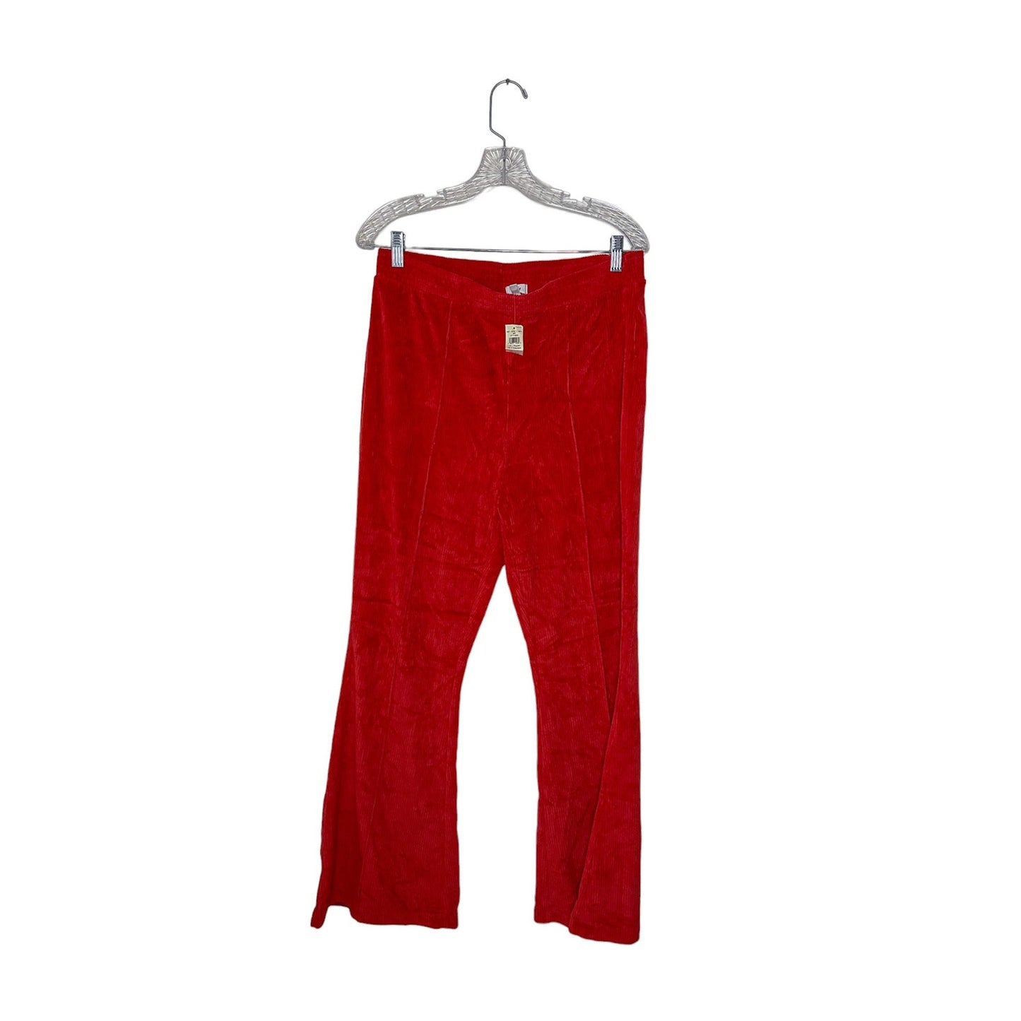 NWT Aerie On Rib Velour Flare Pant in Red, Size L