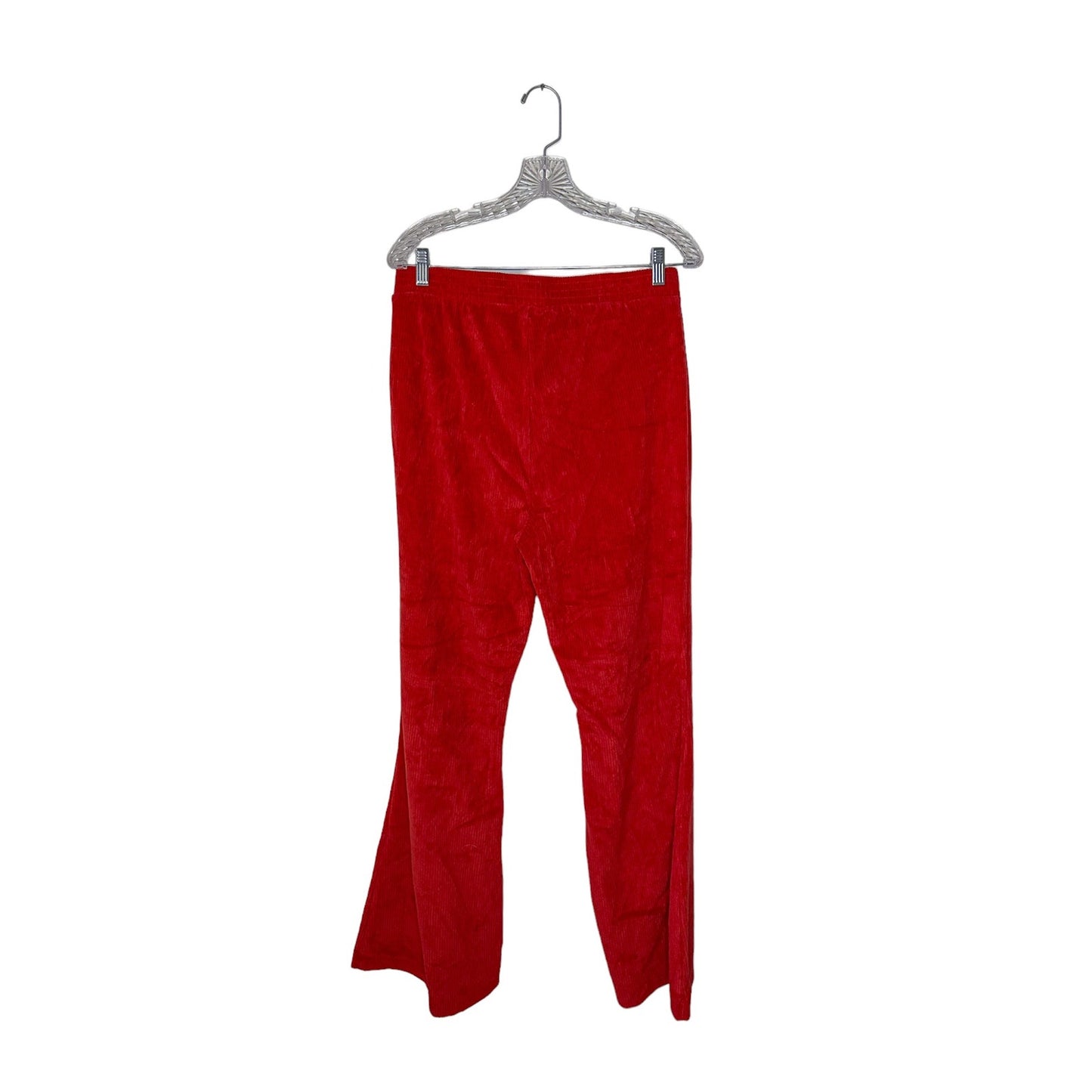 NWT Aerie On Rib Velour Flare Pant in Red, Size L