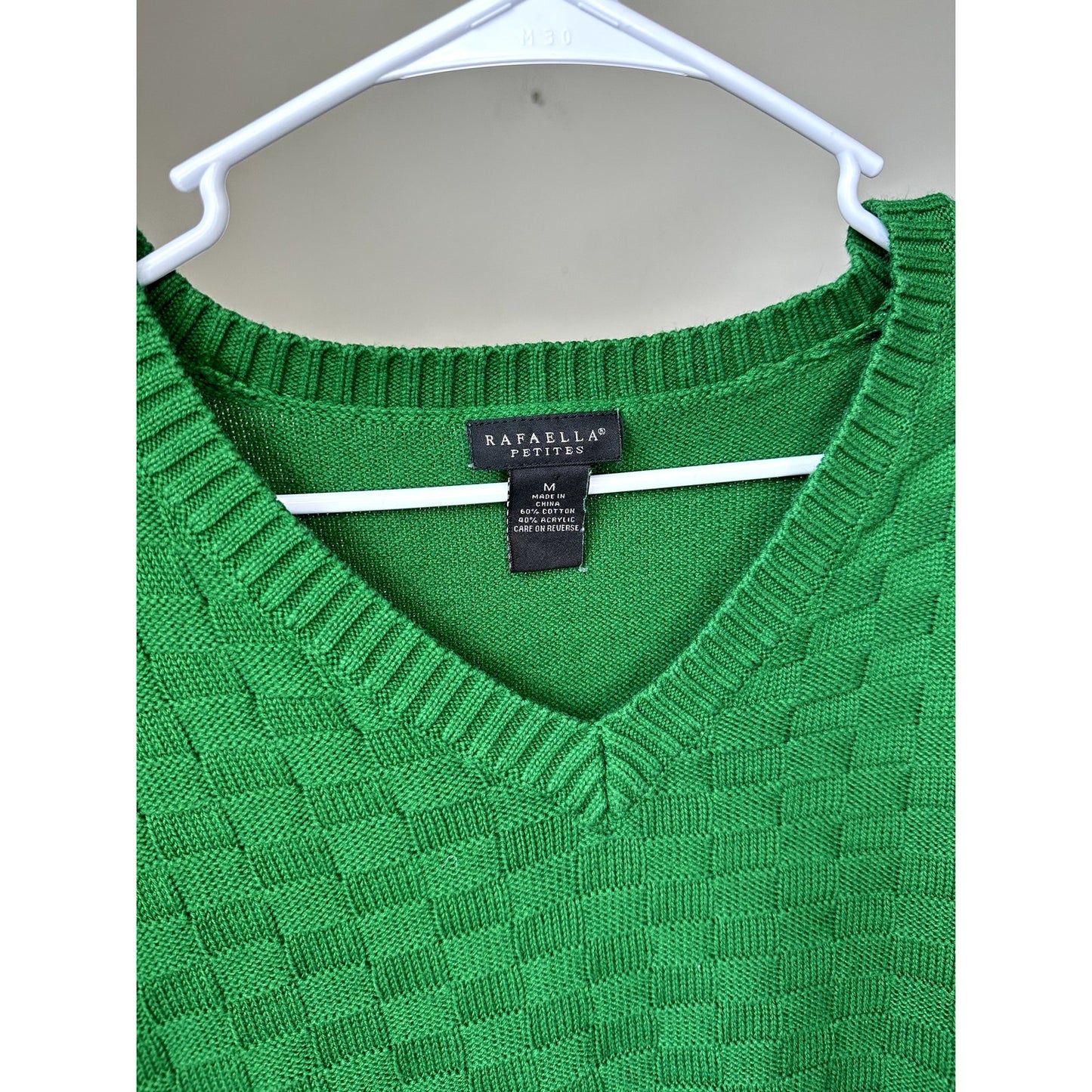 Rafaella Petites Checkered Sweater, Size M (petite)