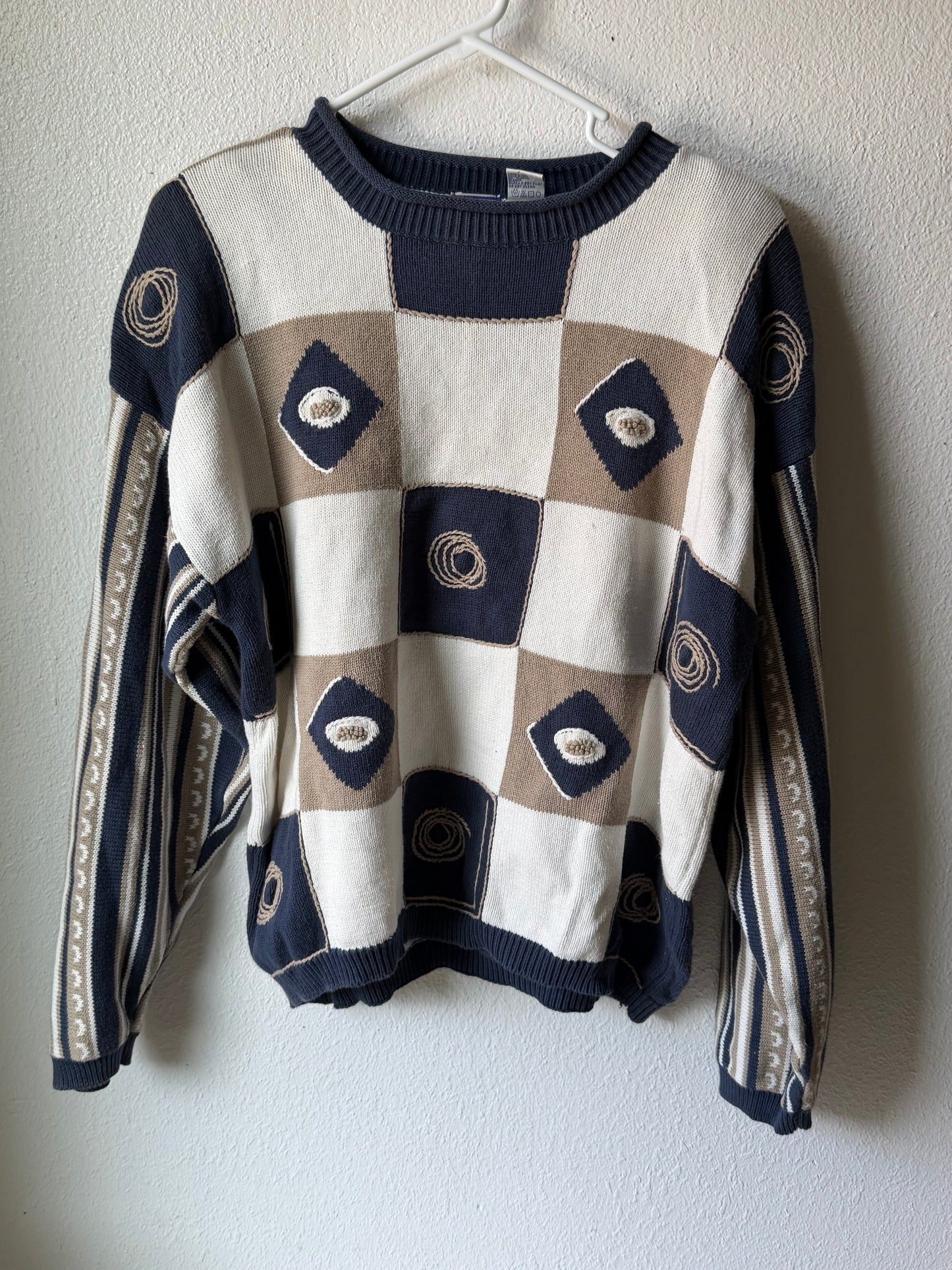 Vintage 80’s-90’s Jean Bell Geometric Knit Sweater