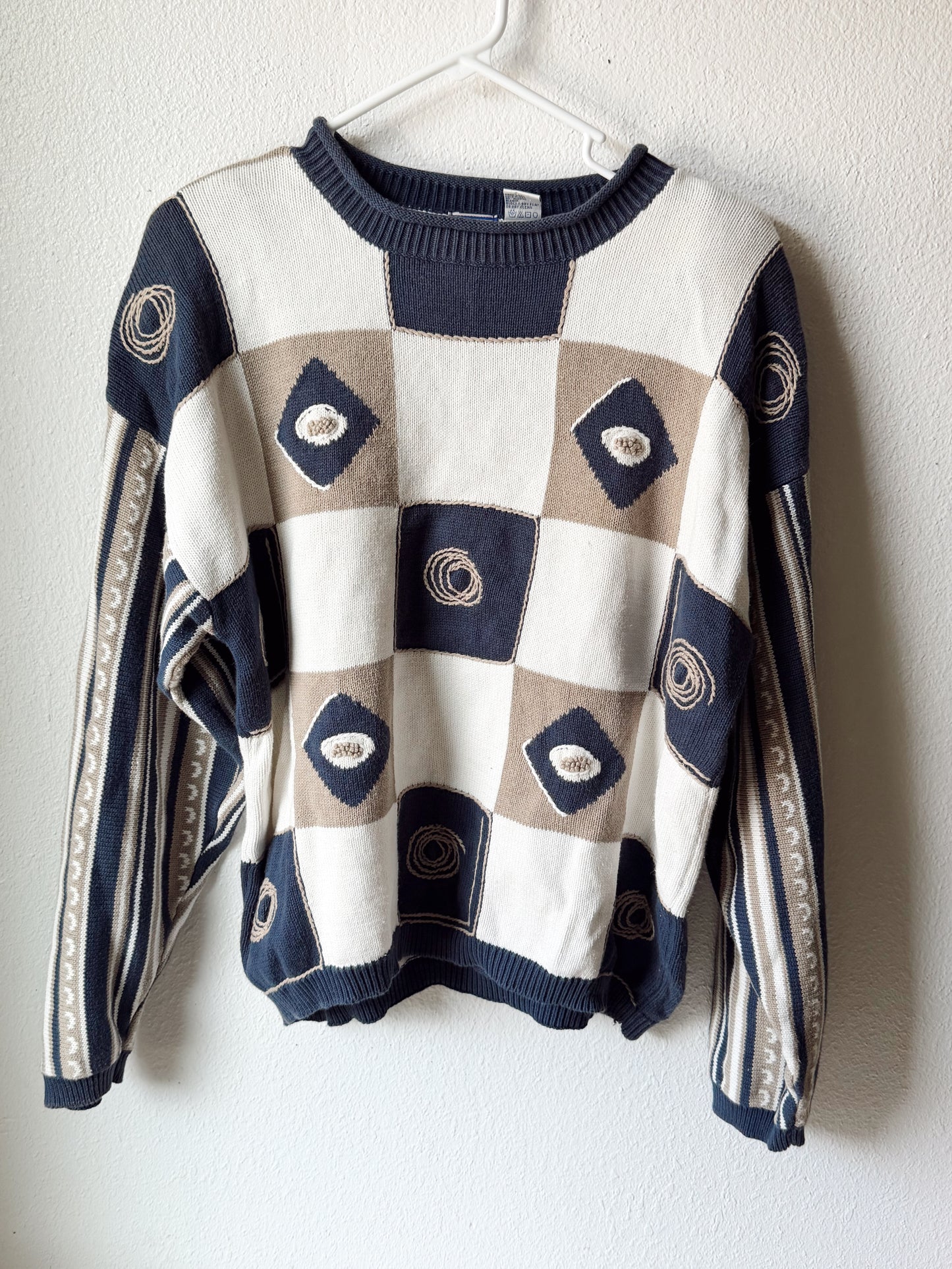 Vintage 80’s-90’s Jean Bell Geometric Knit Sweater