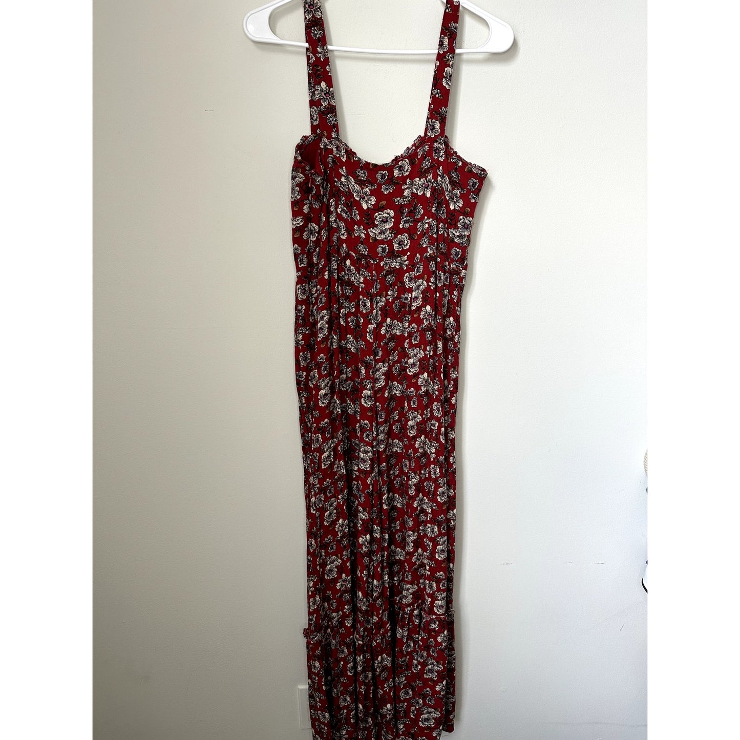 American Eagle Red Floral Jumpsuit, Size 8