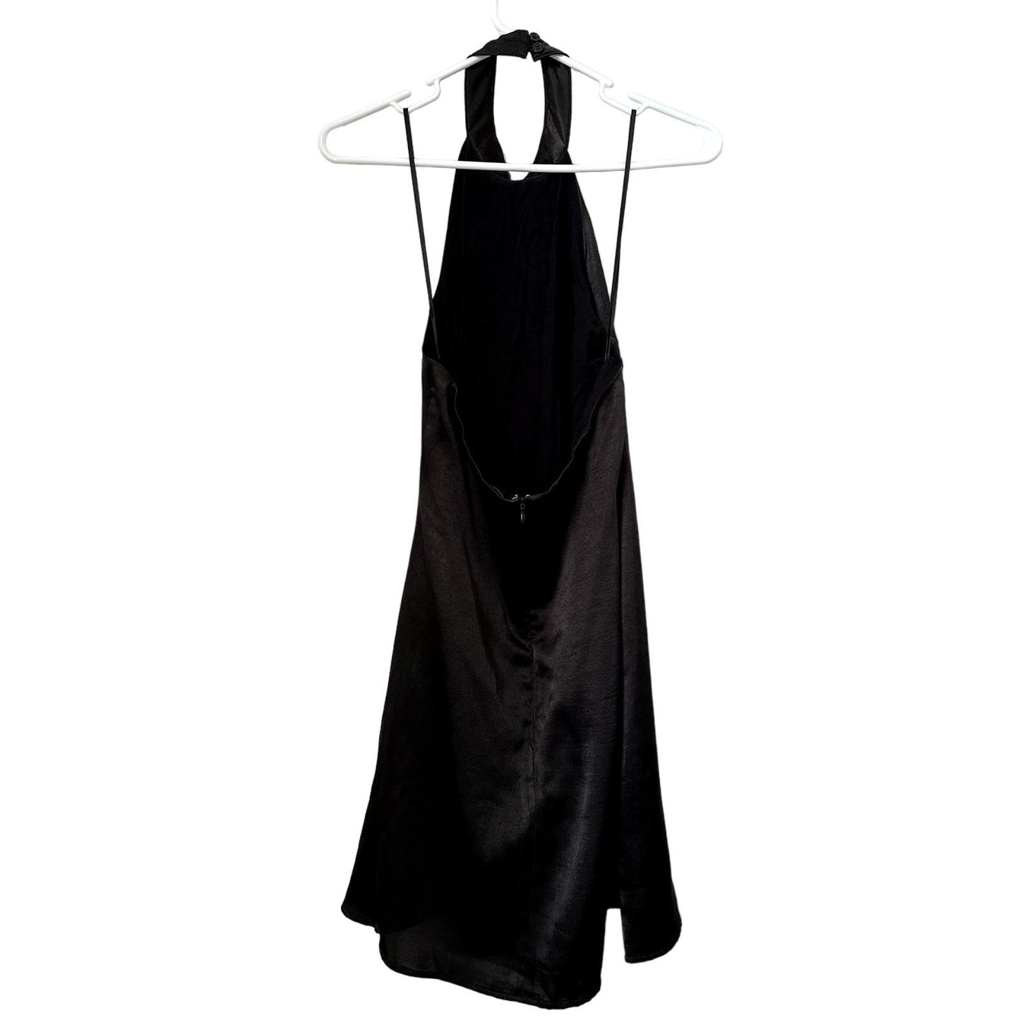 Urban Outfitters Black Satin Slip Dress, Size S