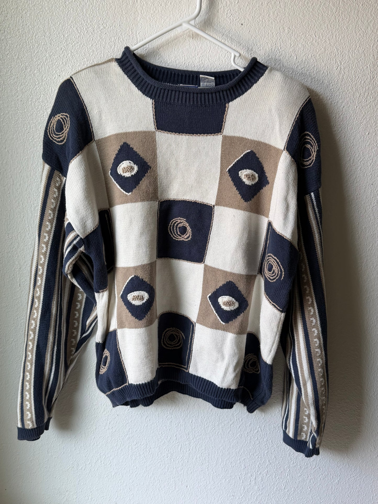 Vintage 80’s-90’s Jean Bell Geometric Knit Sweater
