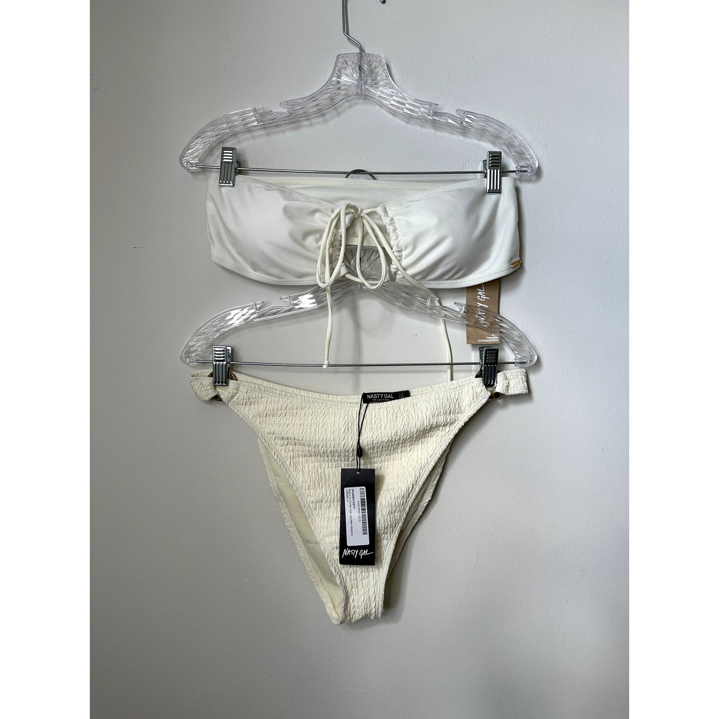 NWT Nasty Gal White Swim Bikini Set, Size 10