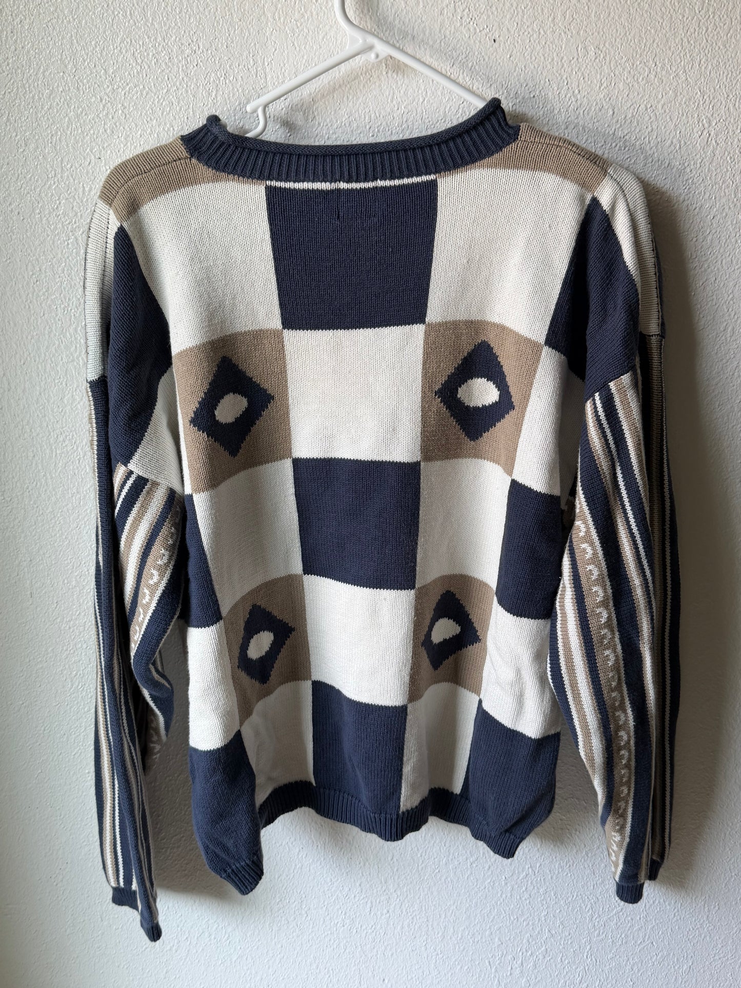 Vintage 80’s-90’s Jean Bell Geometric Knit Sweater