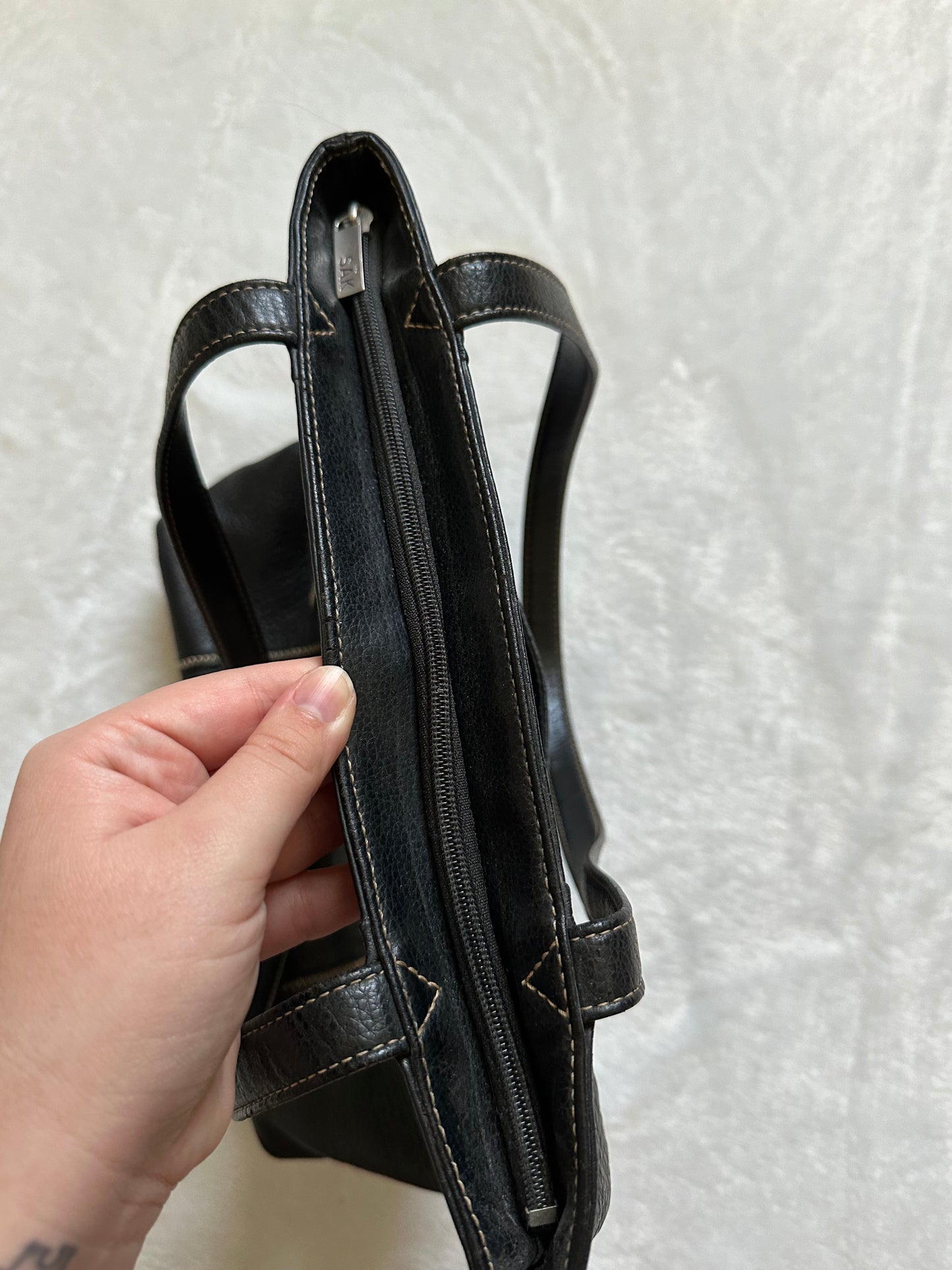 The Sak Original Black Leather Shoulder Bag