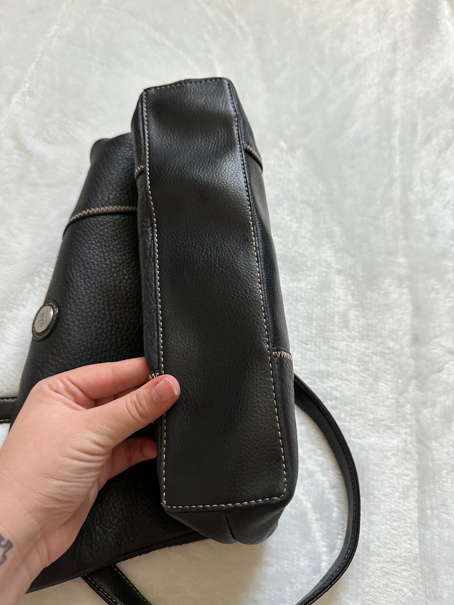 The Sak Original Black Leather Shoulder Bag