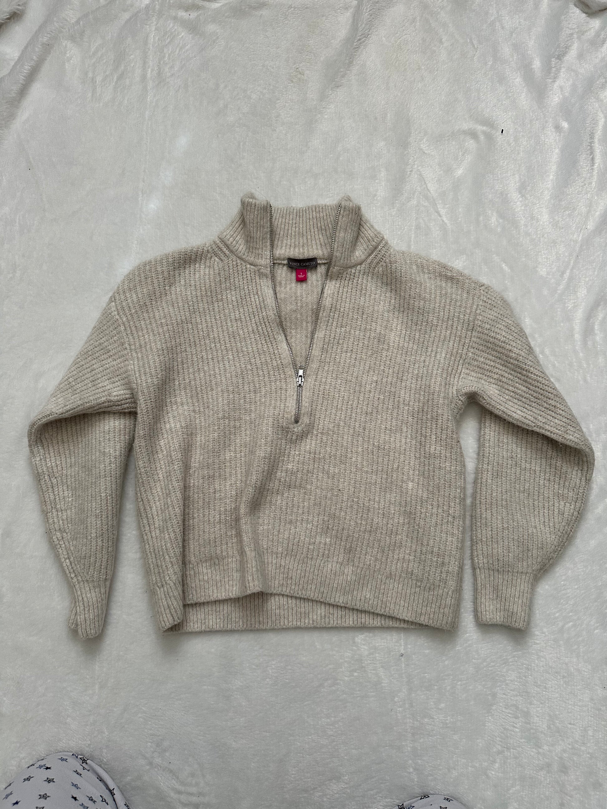 Vince ribbed half zip sweater sale