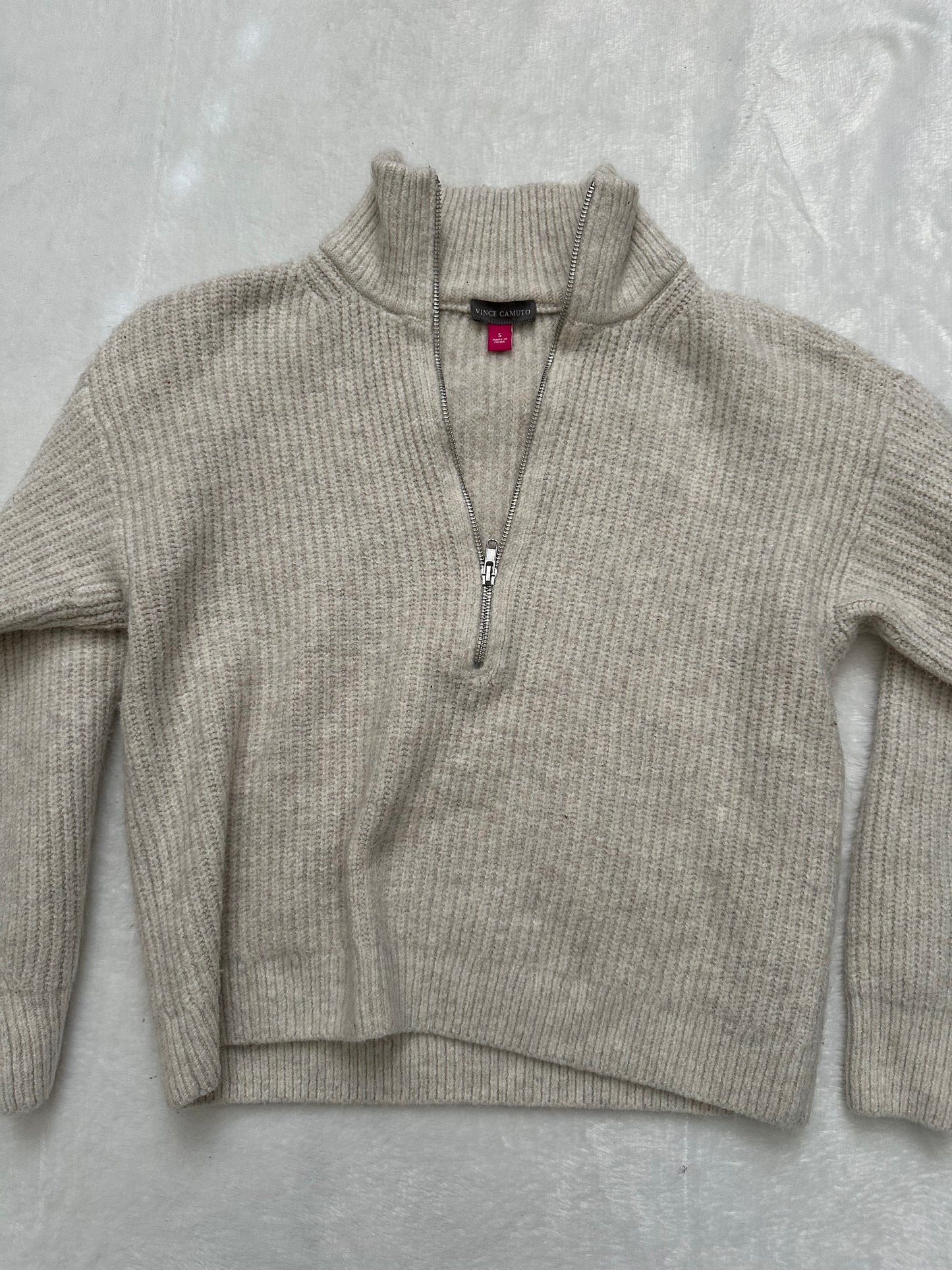 Vince Camuto Ribbed Half Zip Sweater