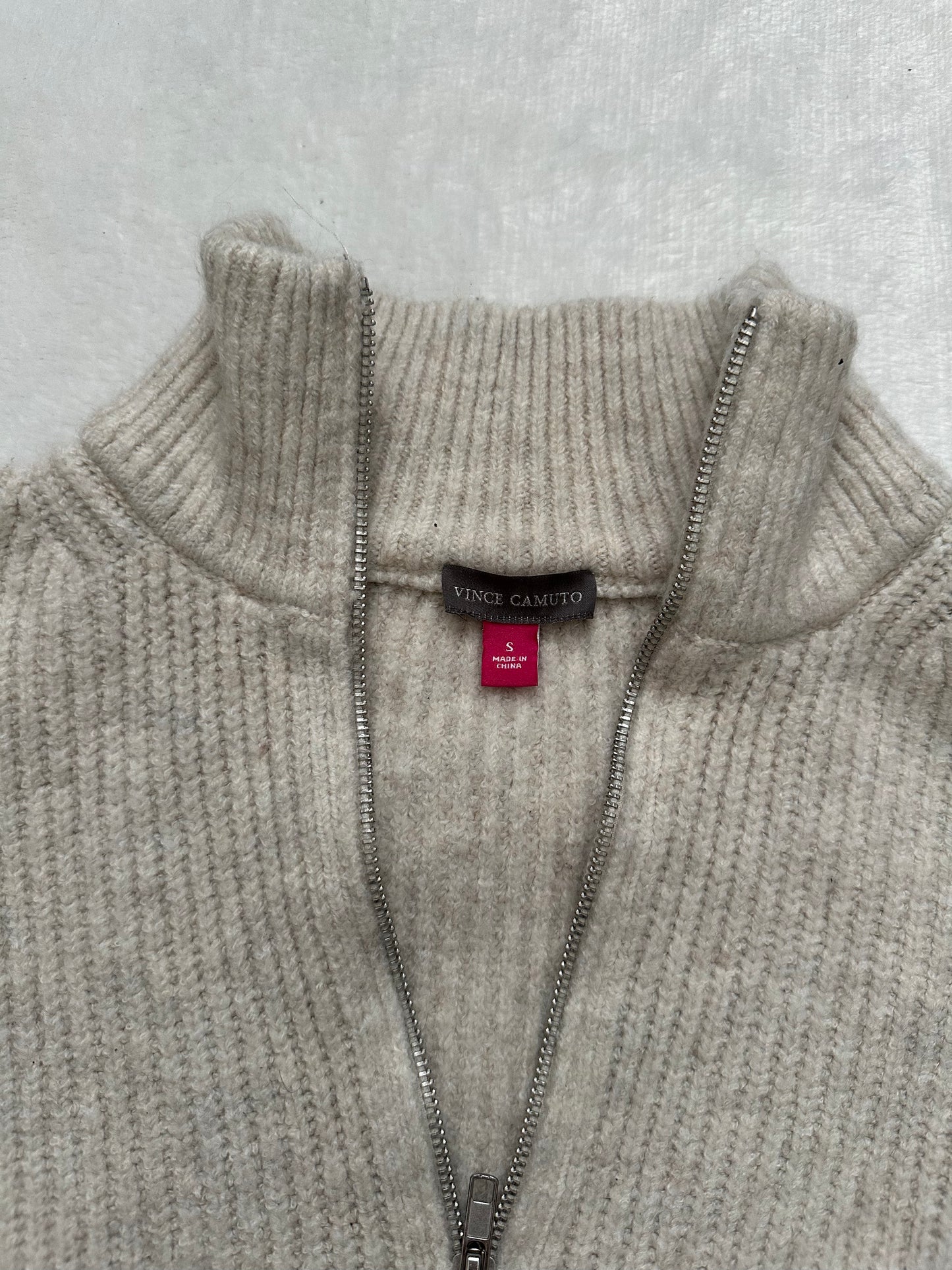 Vince Camuto Ribbed Half Zip Sweater