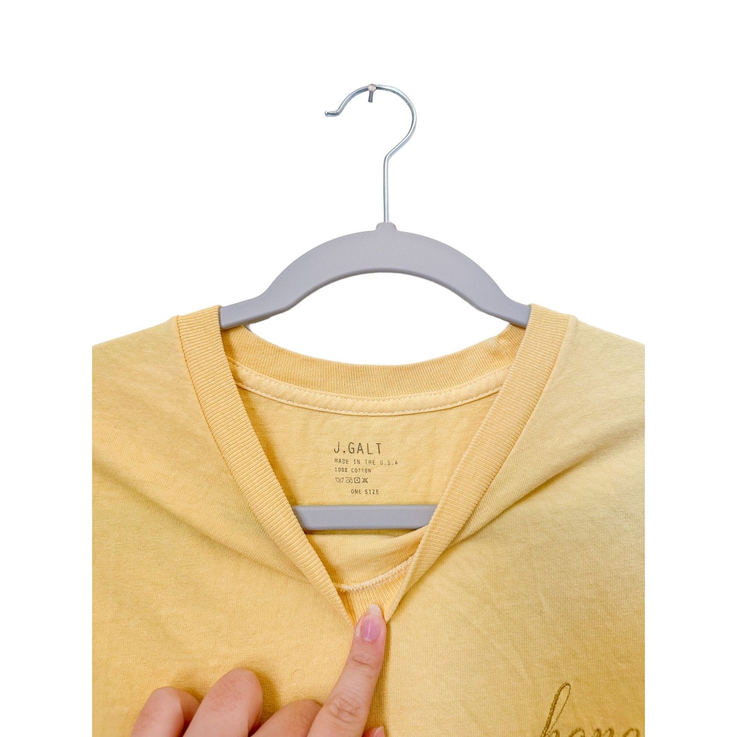 J Galt Honey Embroidered T-Shirt , 'One Size'