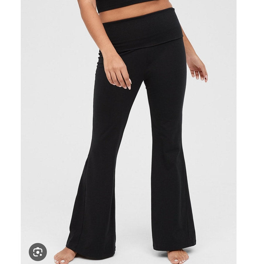 NWT Aerie Offline OG Super Flare Foldover High Rise Pants, Size S