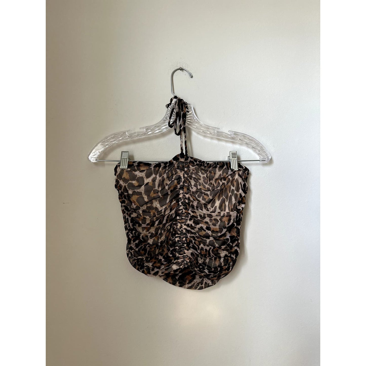 Urban Outfitters Cheetah Print Crop Top Halter Tank, Size Small