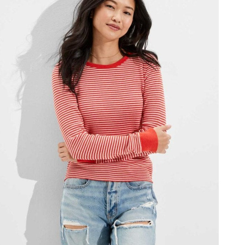 NWT American Eagle Waffle Long Sleeve, Size S